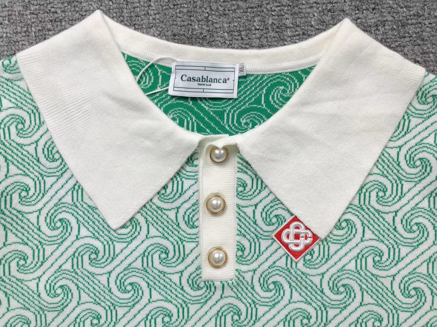 Polo de jacquard monogramado CASA BLANCA