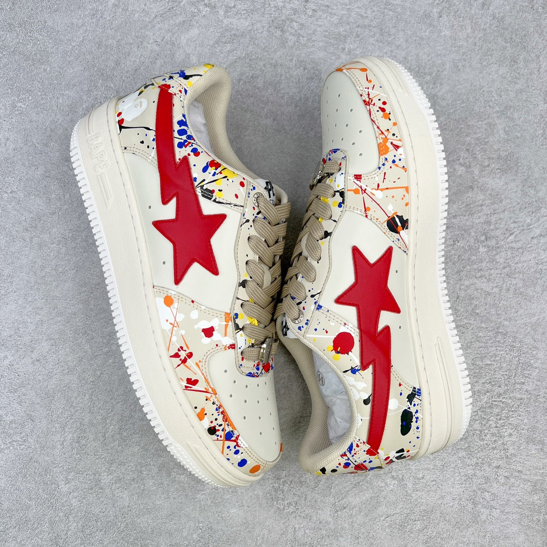 Bape Bathing Ape Star Paint Splatter Ivory