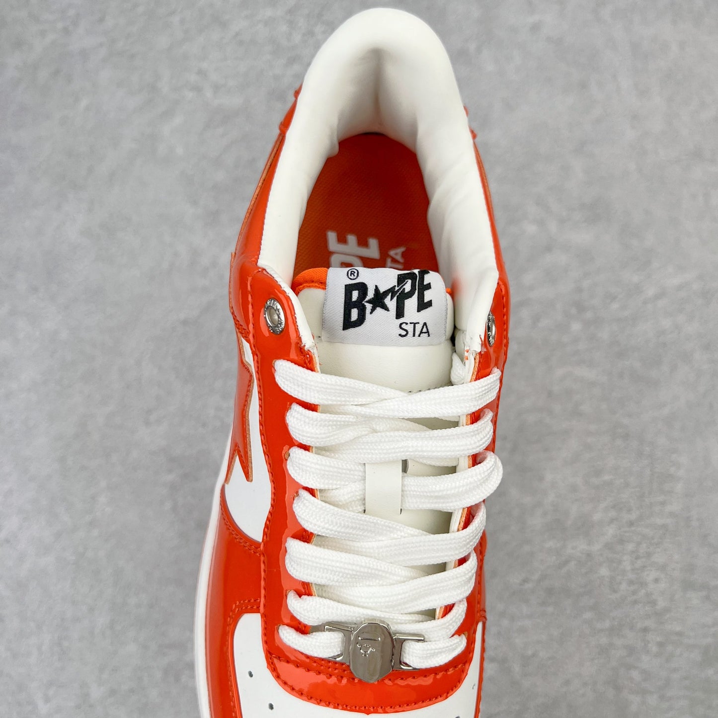 Bape Sta Patent Leather Orange White