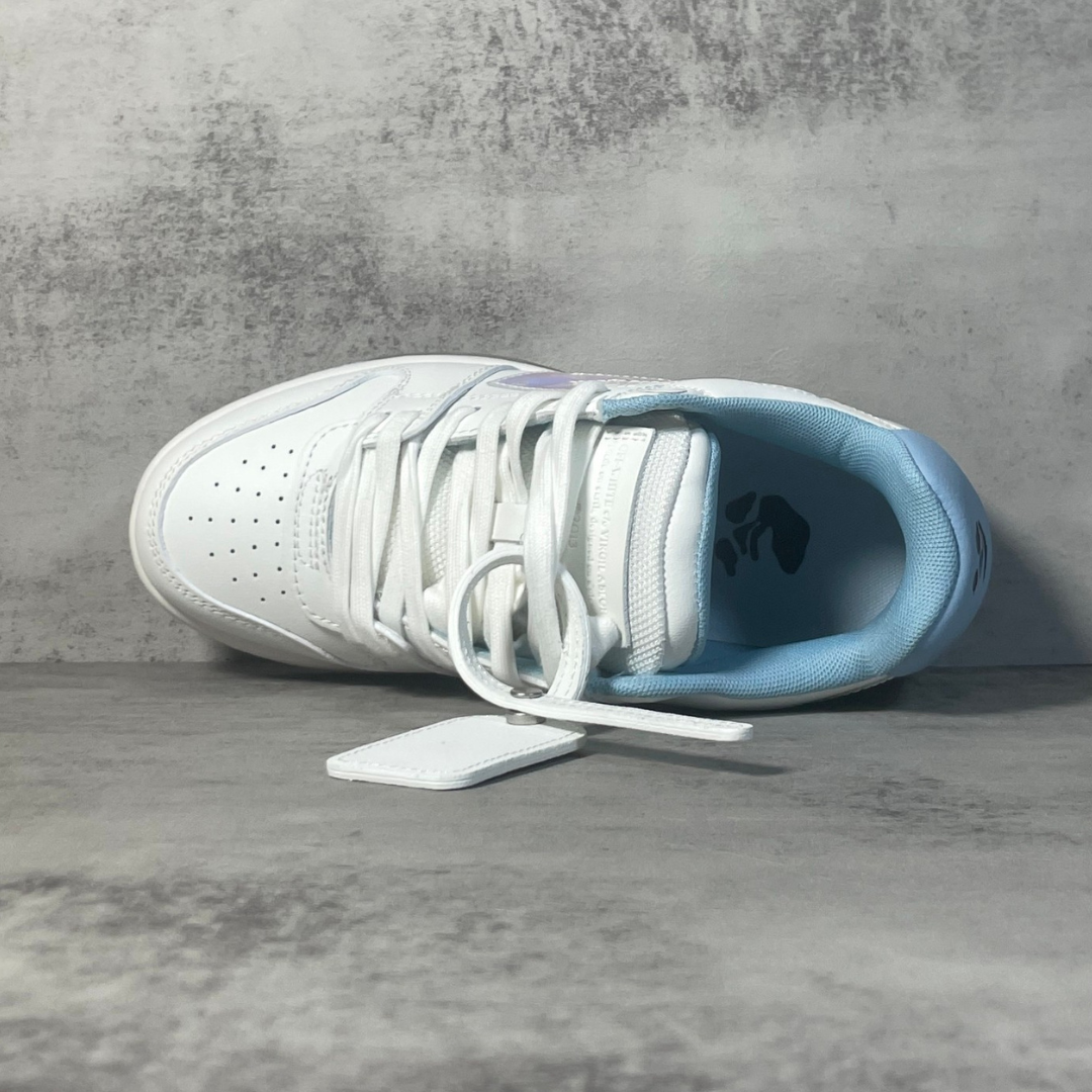 OFF-WHITE Out Of Office OOO Low Tops White Iridescent Blue