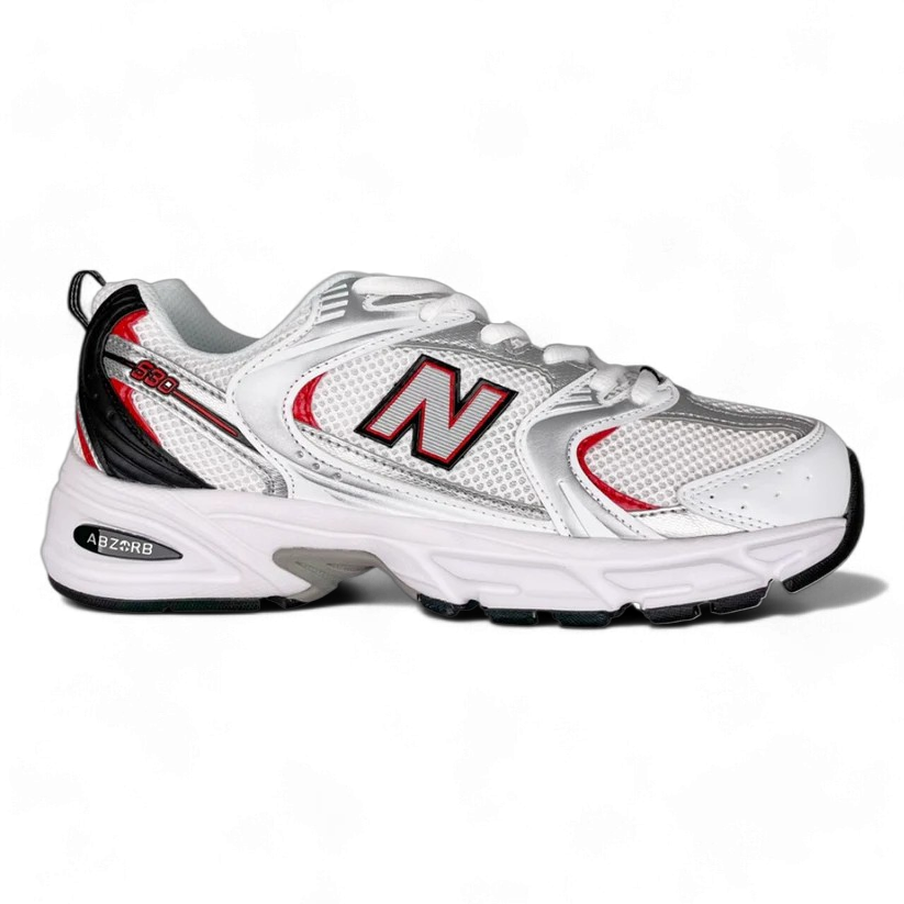 New Balance 530 White Silver Red