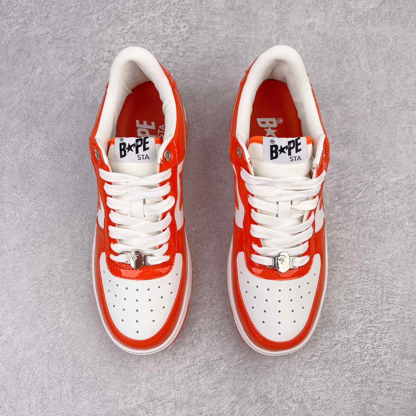 Bape Sta Patent Leather Orange White