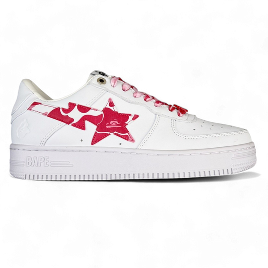 A Bathing Ape Bape Sta Low "White ABC Camo Pink"