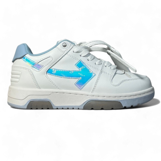 OFF-WHITE Out Of Office OOO Low Tops White Iridescent Blue