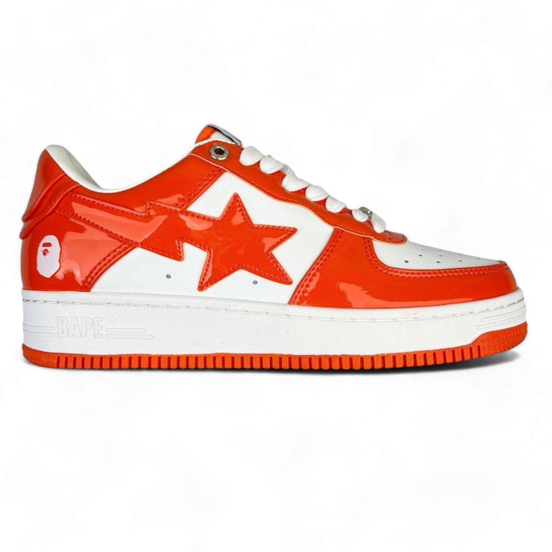 Bape Sta Patent Leather Orange White