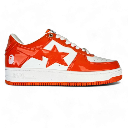 Bape Sta Patent Leather Orange White