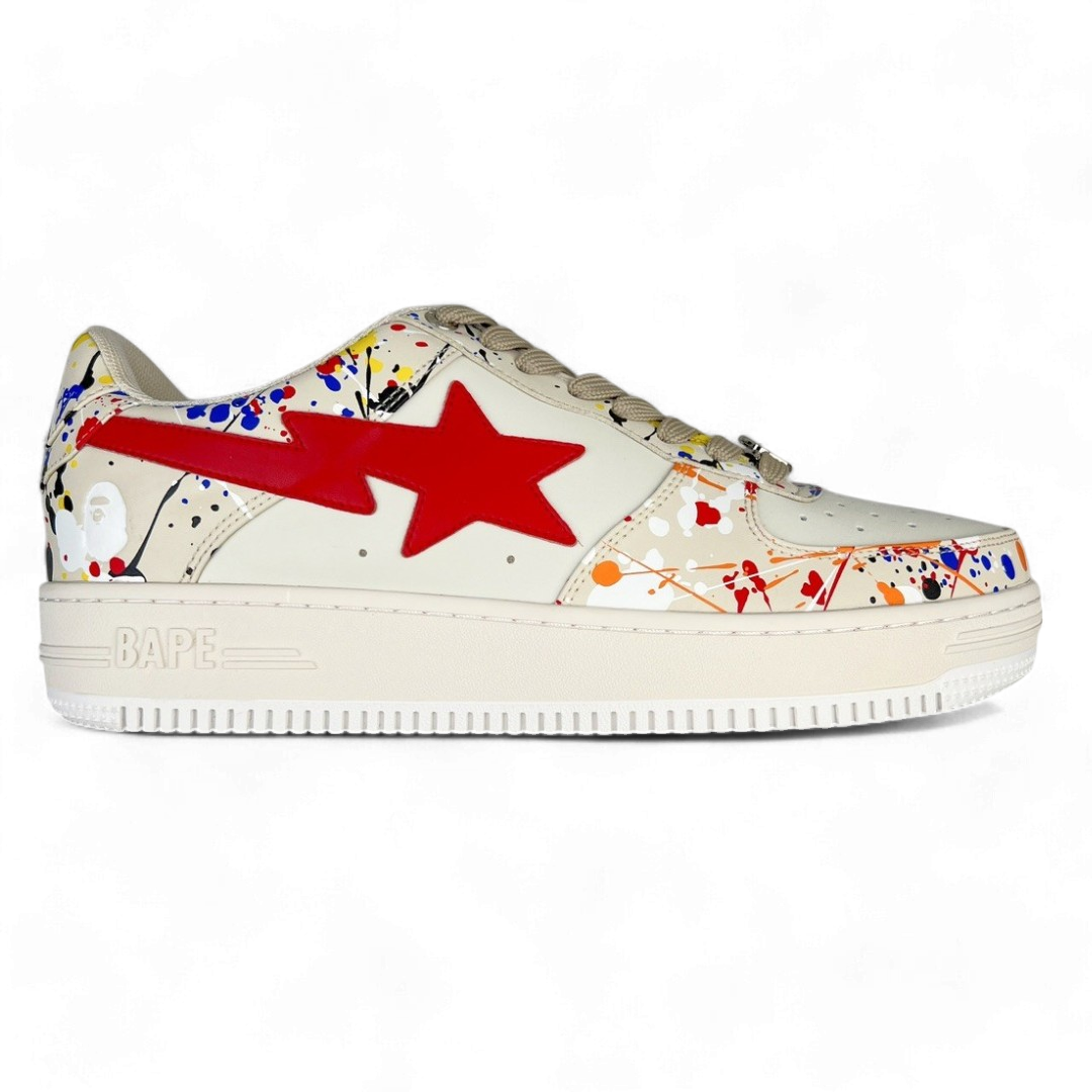 Bape Bathing Ape Star Paint Splatter Ivory
