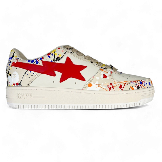 Bape Bathing Ape Star Paint Splatter Ivory