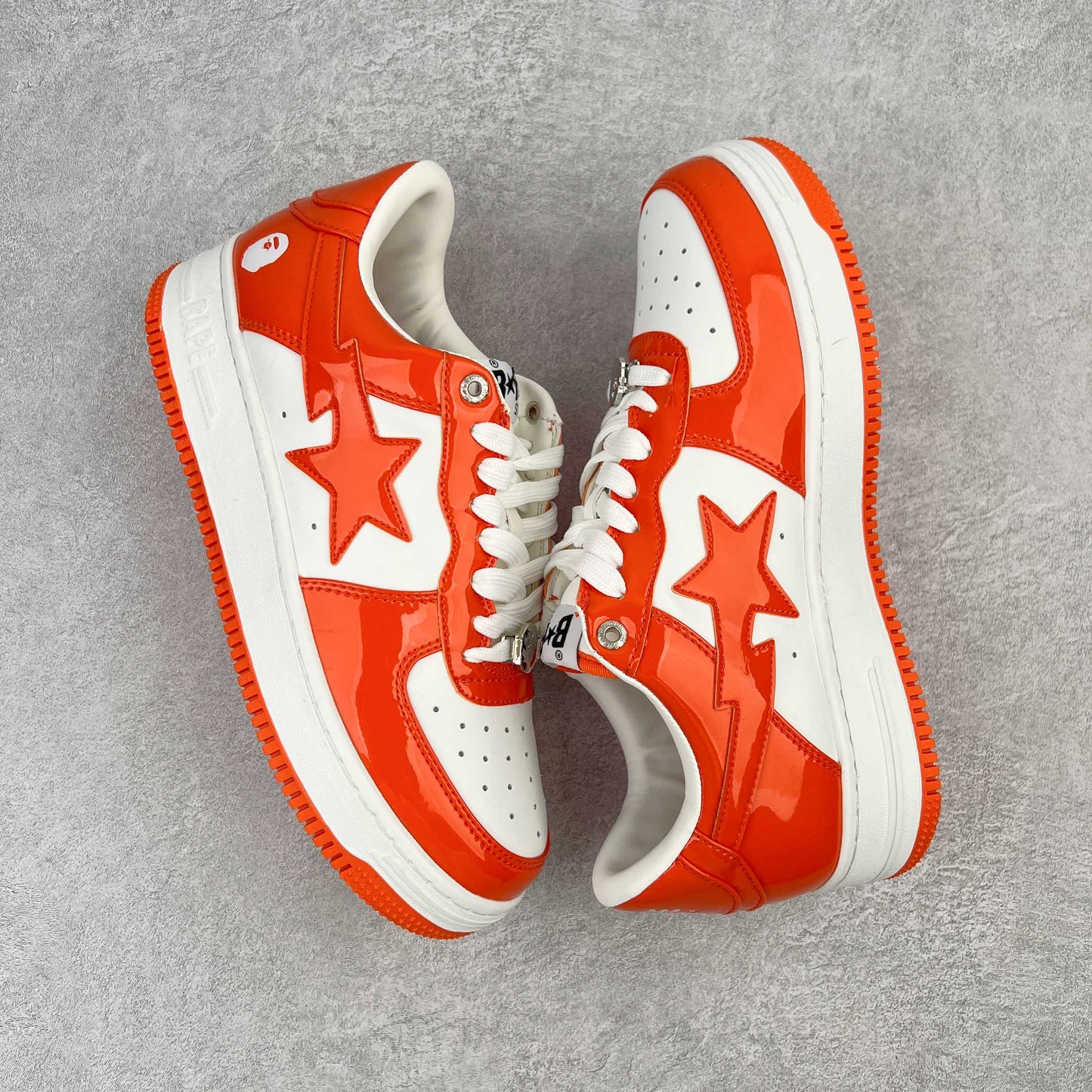 Bape Sta Patent Leather Orange White
